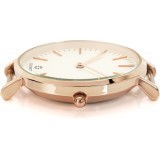 Montre Edelwatch 32 mm (Ladies) cadran doré fond blanc (pile non incluse) - Bracelet bleu / rose