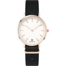 Montre Edelwatch 32 mm (Ladies) cadran doré fond blanc (pile non incluse) - Bracelet noir