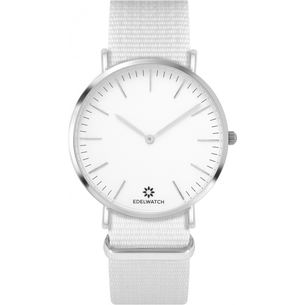 Edelwatch Uhr 41 mm (Men) Silver Zifferblatt Weiss (Batterie nicht enthalten) - Weiss