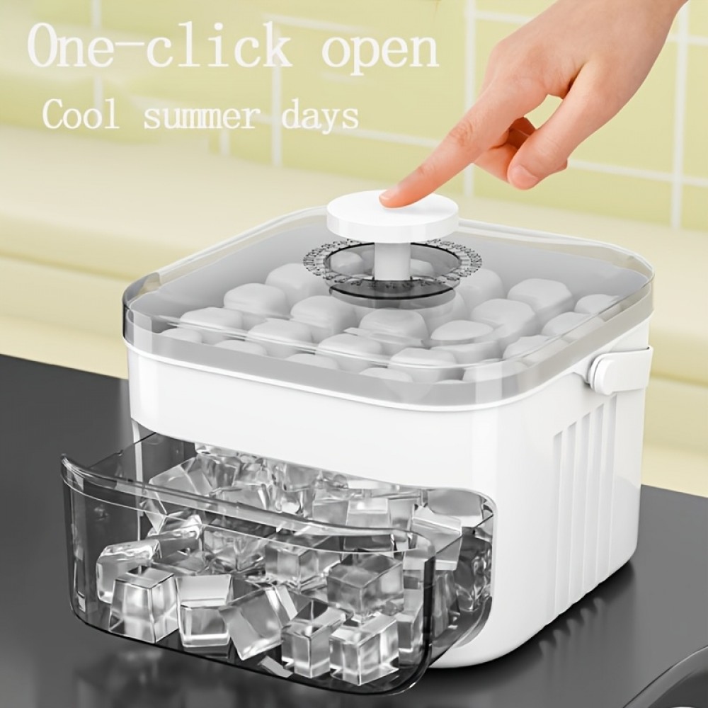 Praktische multifunktionale Eiswürfelschale mit Servierzange - Weiß