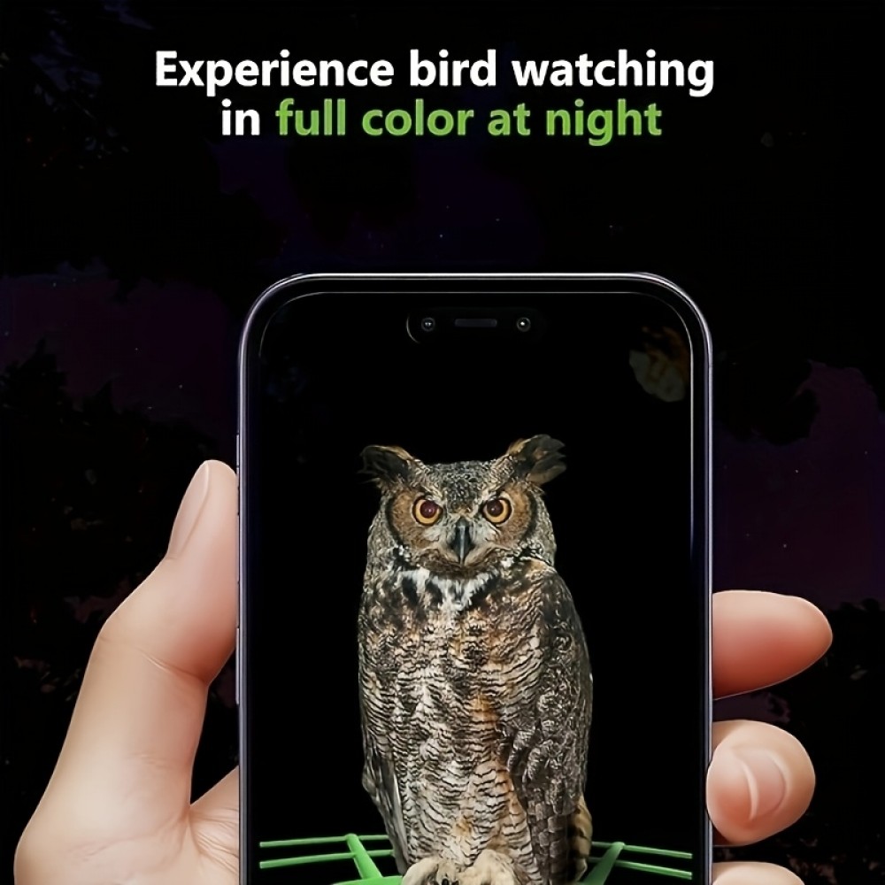 Nichoir à oiseaux intelligent 1296p WiFi avec caméra solaire détection de mouvement et contrôle via application - Vert