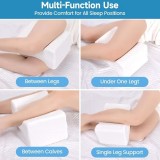 Oreiller genoux ergonomique premium confortable pour dormir sur le c&ocirc;t&eacute; coussin orthop&eacute;dique jambes - Blanc