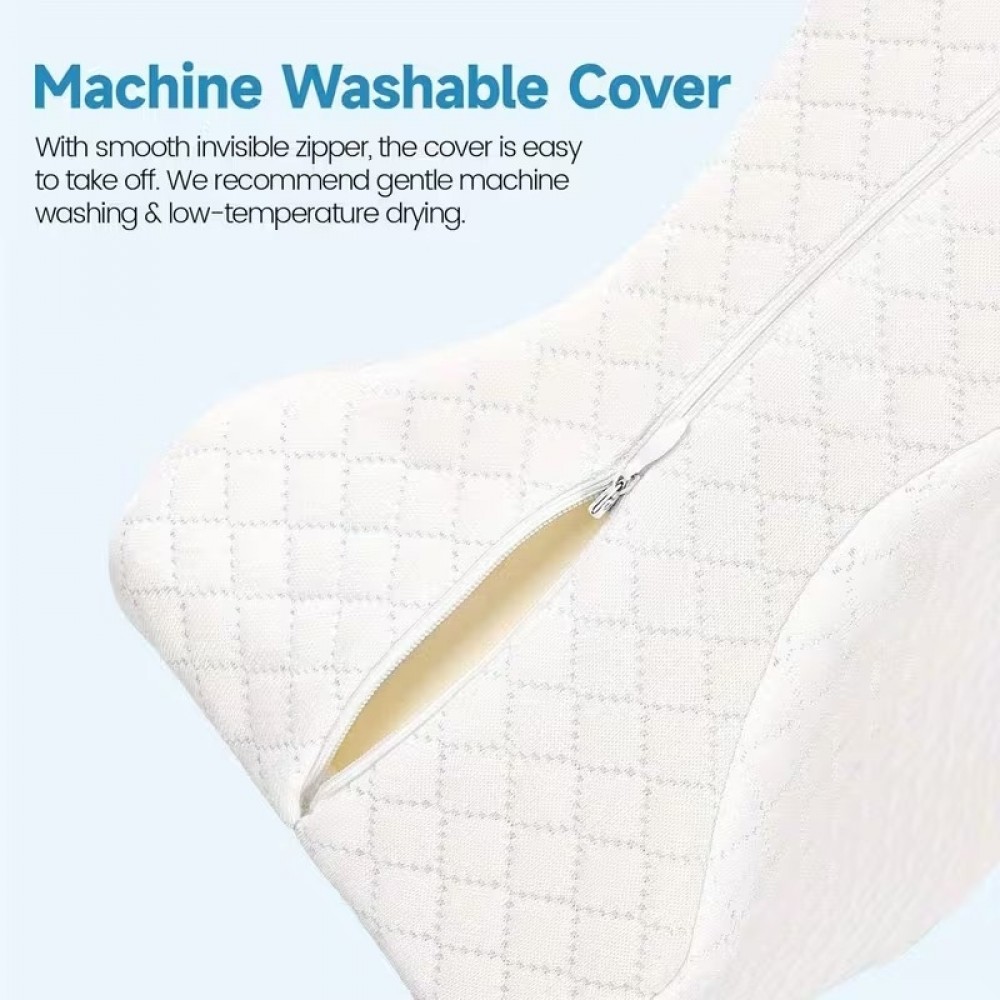Oreiller genoux ergonomique premium confortable pour dormir sur le c&ocirc;t&eacute; coussin orthop&eacute;dique jambes - Blanc