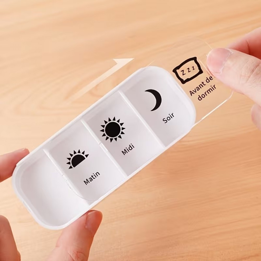 Organisateur de pilules hebdomadaire VANYARLIFE 7 jours organisateur portable matin/midi/soir - Blanc