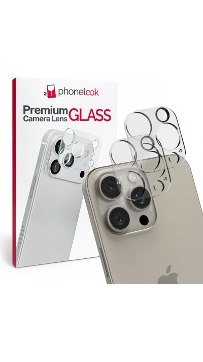 Pack de 2 vitres de protection caméra - Transparent - iPhone 15 Pro Max