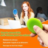 Pierres sensorielles anti-stress textur&eacute;es multicolores en silicone durables gadgets de concentration pour adultes (Lot de 6) - Multicolore