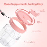 XL Tablettenbox 7 Tage Vitamin Organizer mit grossen F&auml;chern & leichter Entnahme - Schwarz