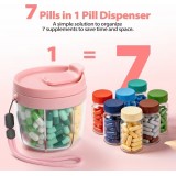 XL Tablettenbox 7 Tage Vitamin Organizer mit grossen F&auml;chern & leichter Entnahme - Schwarz