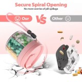 XL Tablettenbox 7 Tage Vitamin Organizer mit grossen F&auml;chern & leichter Entnahme - Schwarz