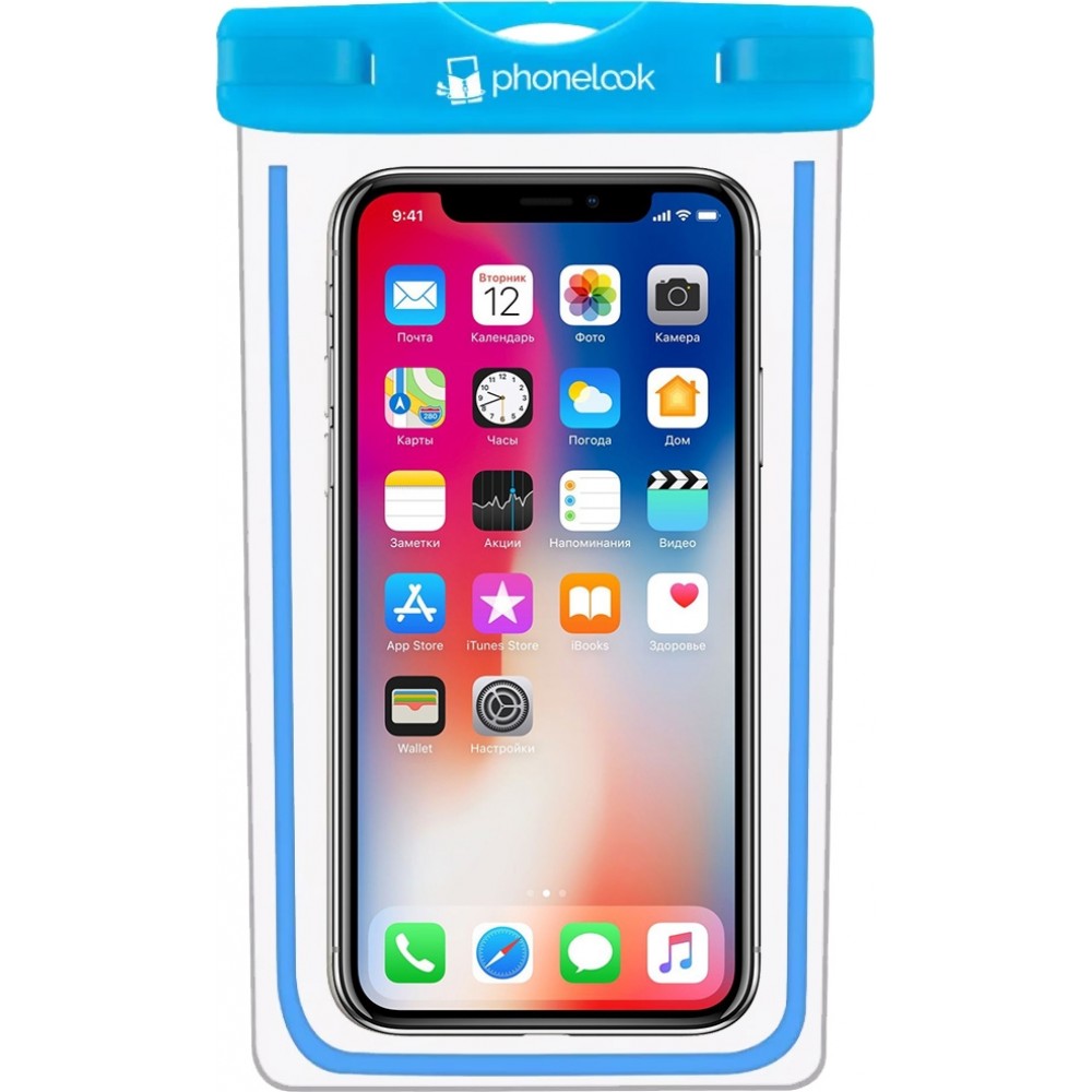 Pochette étanche waterproof pour smartphone avec capacité tactile PhoneLook - Bleu