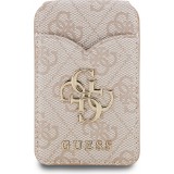 Porte-cartes Guess 4G en m&eacute;tal support MagSafe fonction stand avec miroir - Rose
