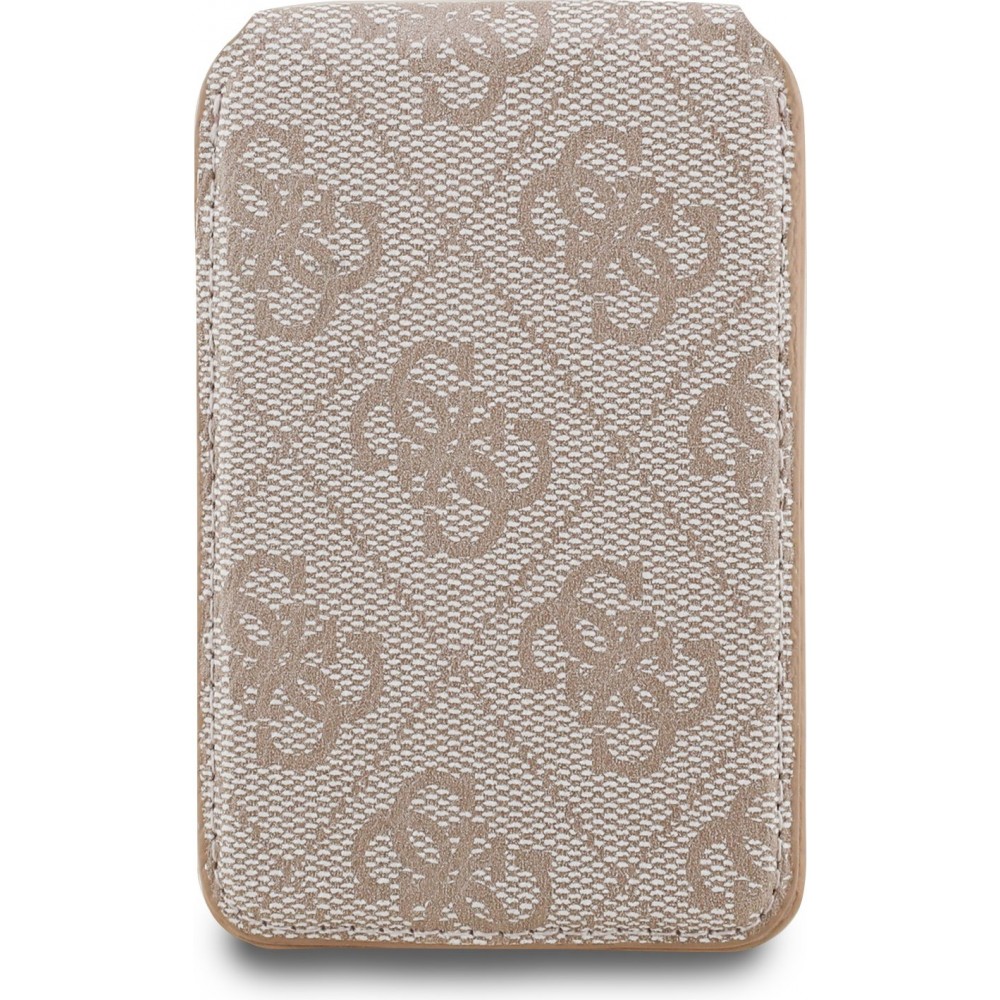 Porte-cartes Guess 4G en m&eacute;tal support MagSafe fonction stand avec miroir - Rose