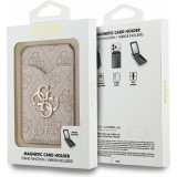 Porte-cartes Guess 4G en m&eacute;tal support MagSafe fonction stand avec miroir - Rose