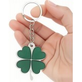 Porte-clés trèfle à quatre feuilles porte-bonheur charm Saint-Patrick - Vert