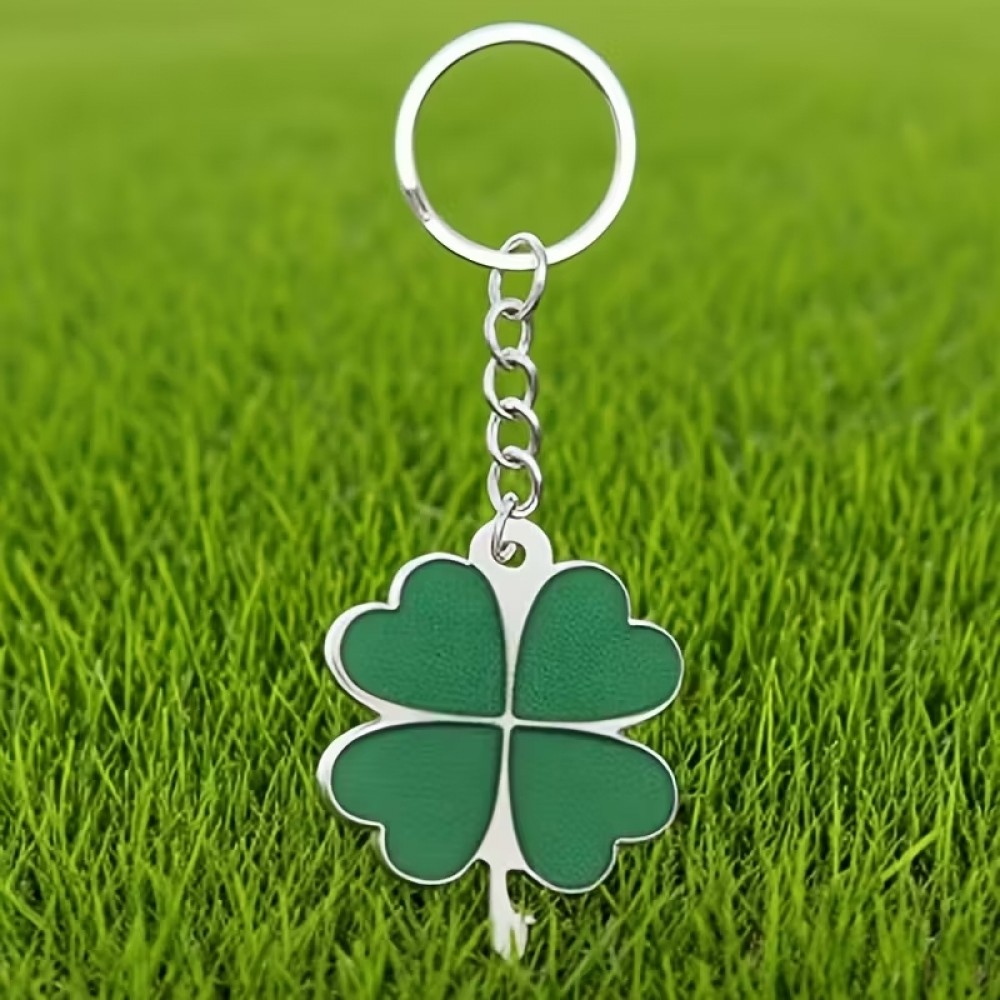 Porte-clés trèfle à quatre feuilles porte-bonheur charm Saint-Patrick - Vert