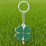 Porte-clés trèfle à quatre feuilles porte-bonheur charm Saint-Patrick - Vert