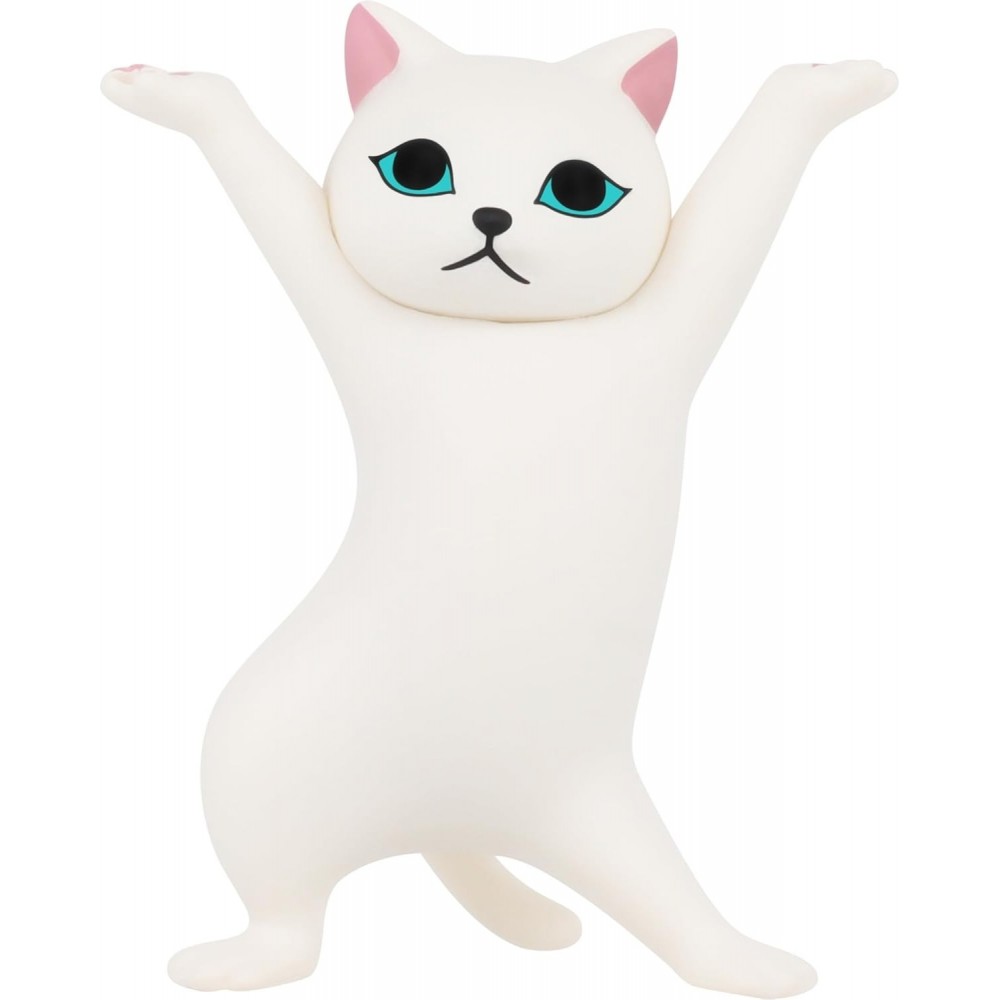 Porte-stylos en forme de chat organisateur de bureau original cadeau mignon pour fournitures scolaires et bureau - Blanc