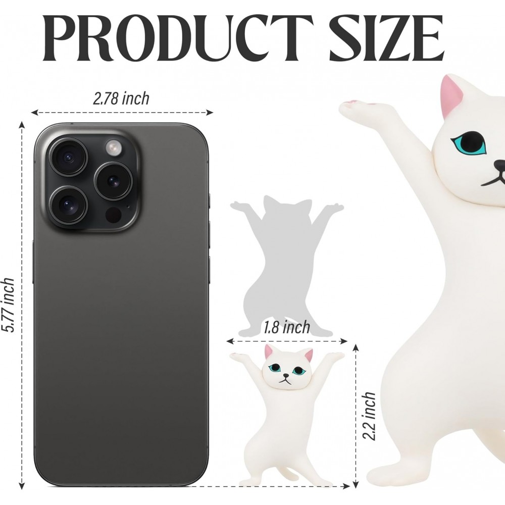 Porte-stylos en forme de chat organisateur de bureau original cadeau mignon pour fournitures scolaires et bureau - Blanc