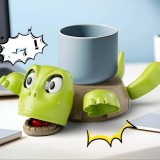 Lustiger Schildkr&ouml;ten-Untersetzer aus Kunststoff - Originelles Geschenk und witzige Deko - Gr&uuml;n