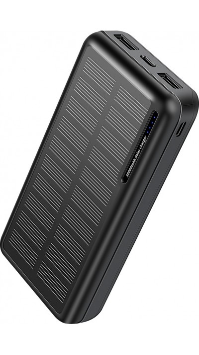 Power Bank Outdoor solaire 30000mAh double USB LED haute capacité - Noir