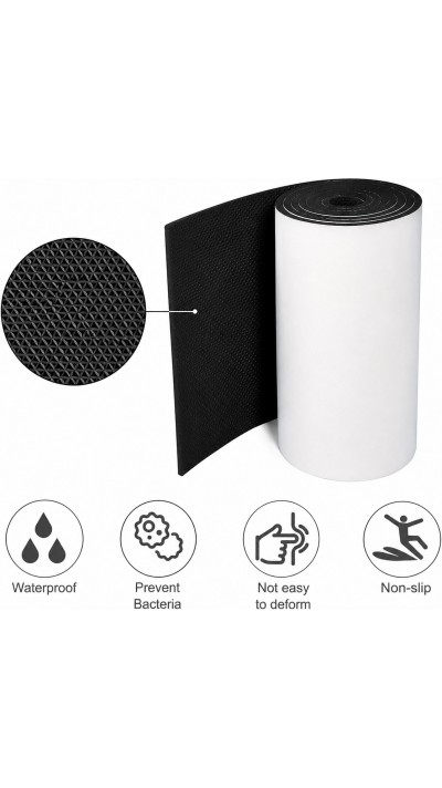 Protection mur garage en mousse adh&eacute;sive 200 x 20 x 0,6 cm &ndash; Protecteur anti-choc pour porti&egrave;res de voiture - Noir