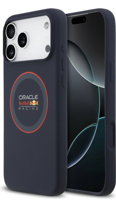 iPhone 17 Pro Max Case Hülle - Red Bull Racing MagSafe Silikonhülle mit rotem Ring - Blau