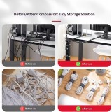 Rouleau de bande velcro adh&eacute;sive pour c&acirc;bles solution de rangement et organisation des fils &eacute;lectriques - Blanc