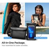 Sac pochette banane &eacute;tanche waterproof Spigen Aqua Shield A621 avec &eacute;tui flottant - Noir