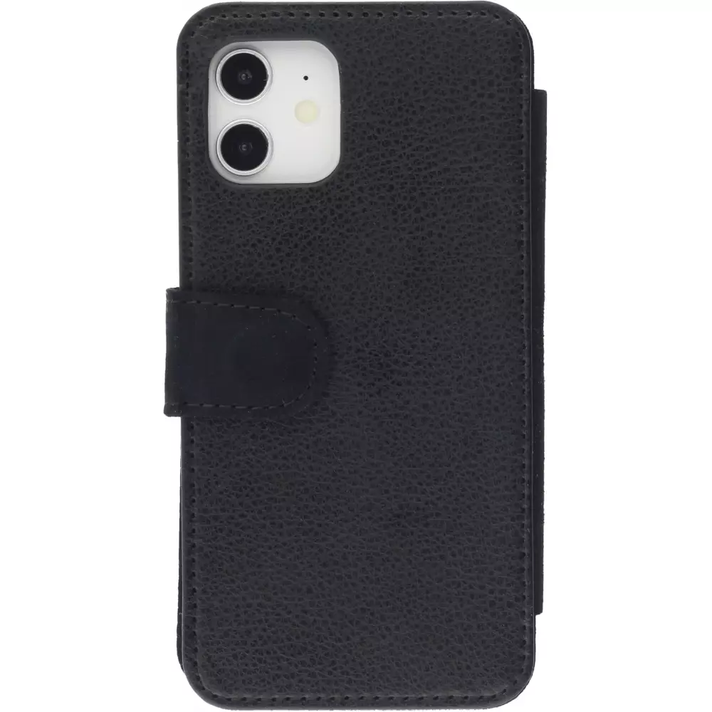 Hülle iPhone 12 / 12 Pro - Wallet schwarz Zen Tiger