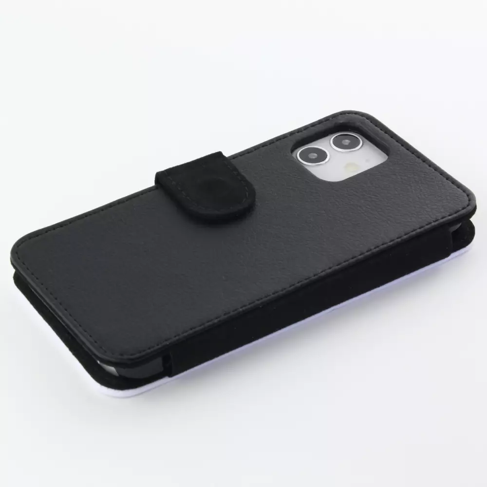 Hülle iPhone 12 / 12 Pro - Wallet schwarz Zen Tiger