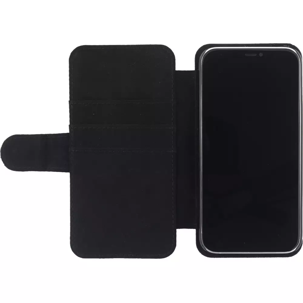 Hülle iPhone 12 / 12 Pro - Wallet schwarz Zen Tiger