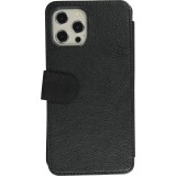 Coque iPhone 12 Pro Max - Wallet noir Tableau art - La Grande Vague de Kanagawa - Hokusai