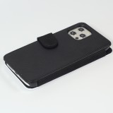 Coque iPhone 12 Pro Max - Wallet noir Tableau art - La Grande Vague de Kanagawa - Hokusai