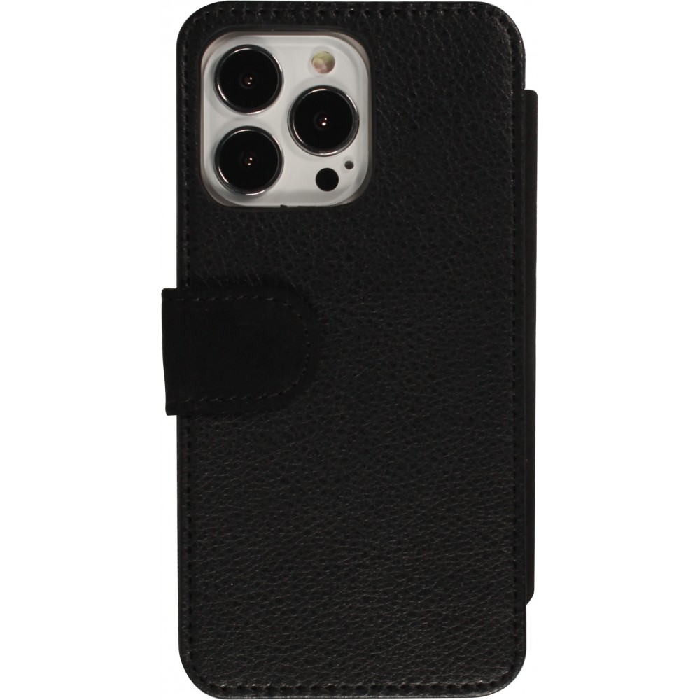 Coque iPhone 14 Pro Max - Wallet noir Summer 2025 Pattern papaya