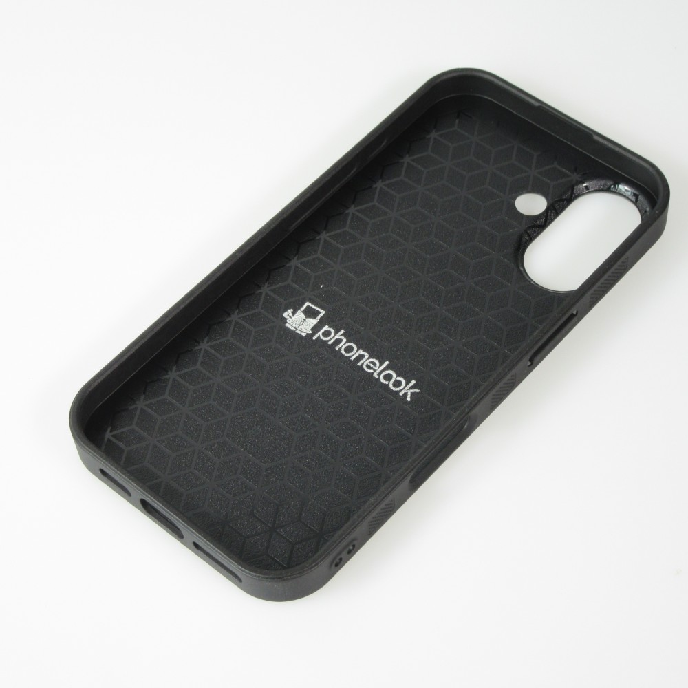 Coque personnalisée avec bords en silicone noir - iPhone 16 Plus