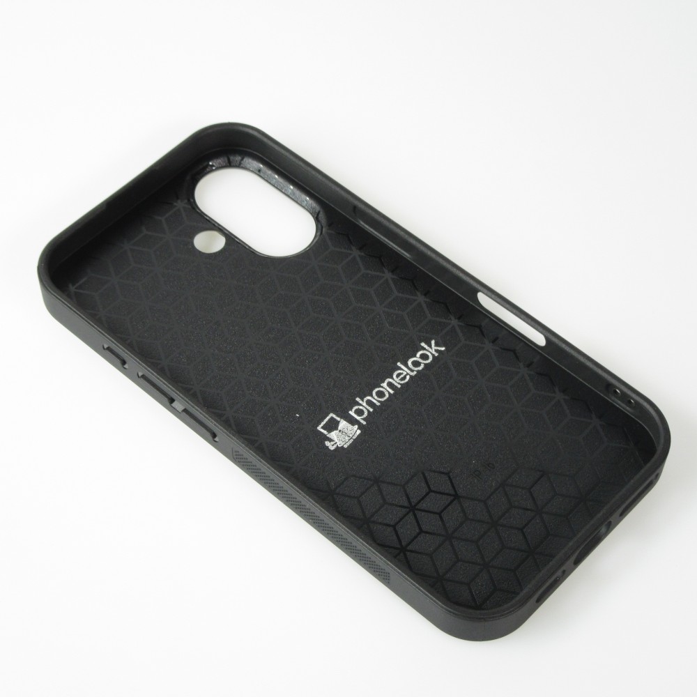Coque personnalisée avec bords en silicone noir - iPhone 16 Plus