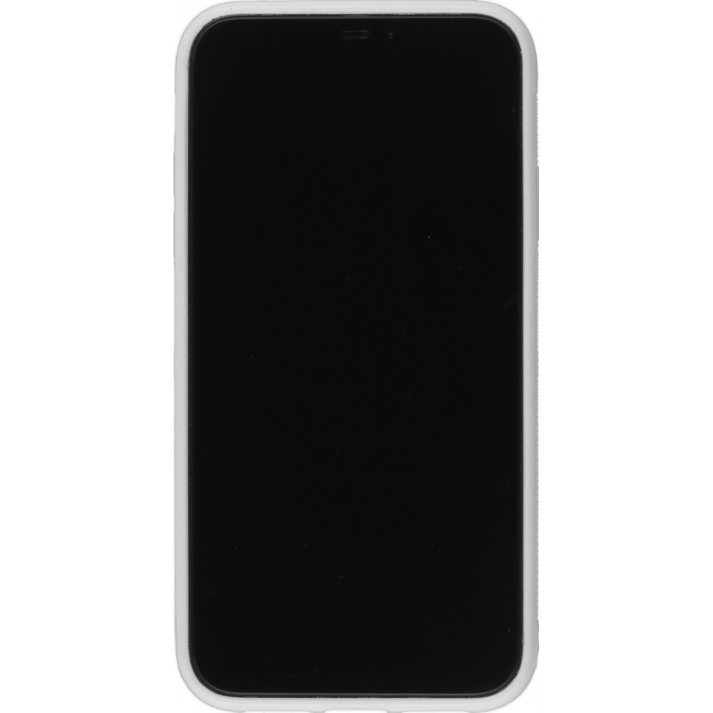 Coque iPhone XR - Silicone rigide blanc Maillot de football Portugal Extérieur personnalisable