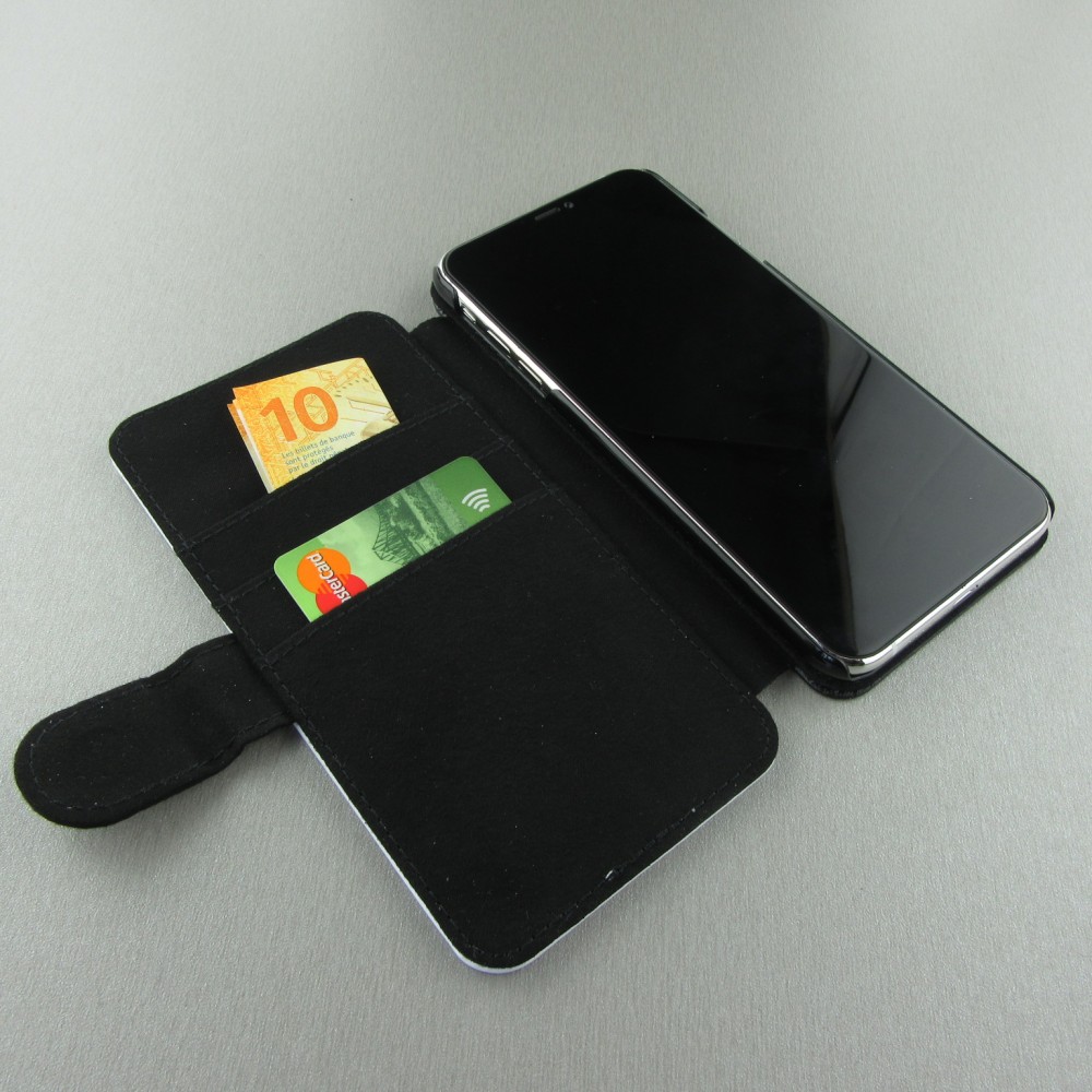 Coque iPhone XR - Wallet noir Maillot de football Portugal Extérieur personnalisable