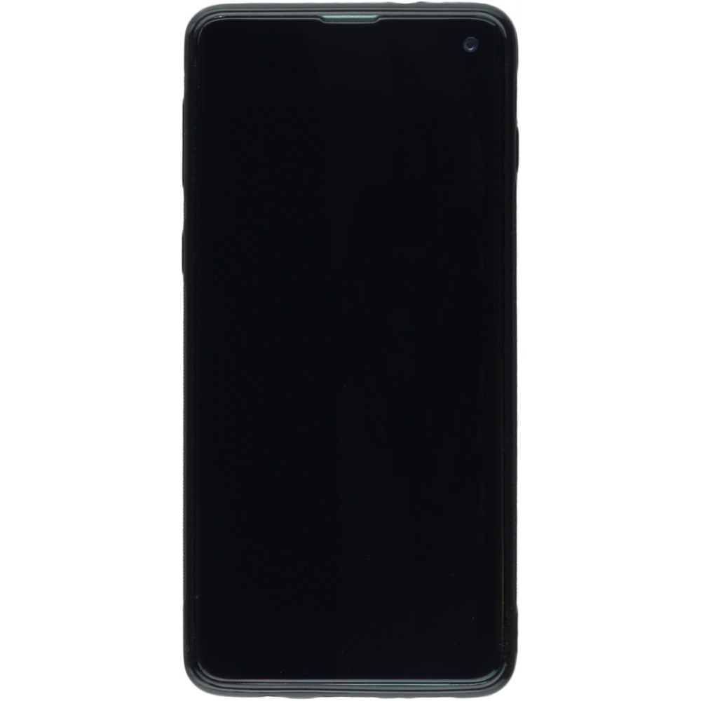 Coque Samsung Galaxy S10 - Silicone rigide noir Canton UR blanc