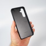 Coque Samsung Galaxy S24 FE - Silicone rigide noir Valentine 2024 Coeur Noir Abstrait
