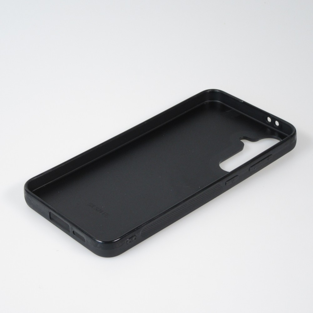 Coque Samsung Galaxy S24 FE - Silicone rigide noir Valentine 2024 Coeur Noir Abstrait