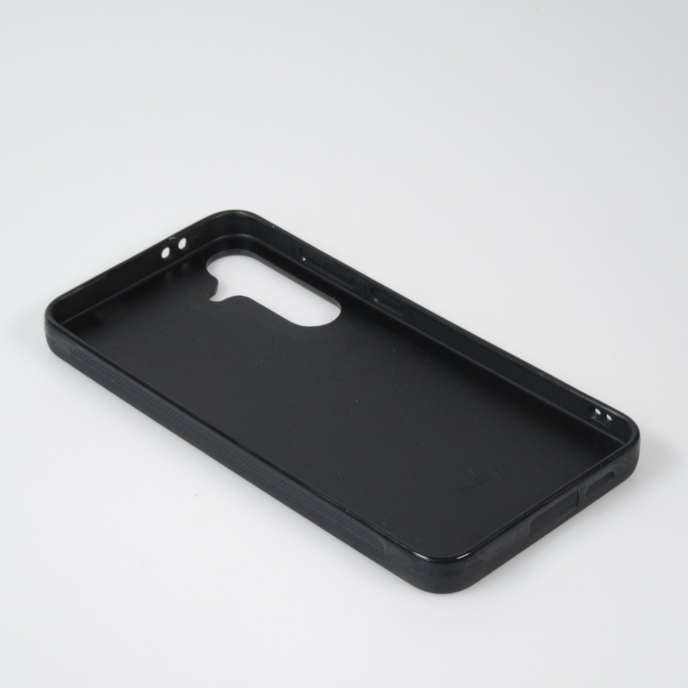 Coque Samsung Galaxy S24 FE - Silicone rigide noir Valentine 2024 Coeur Noir Abstrait