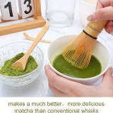 Set à matcha de 5 accessoires en bambou pour préparation thé vert japonais (fouet chasen / support / tamis / cuillères)