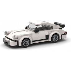 Set de construction voiture de course DIY blocs de construction miniatures puzzle cr&eacute;atif mod&egrave;le de voiture en petites briques (196 pi&egrave;ces) - Blanc