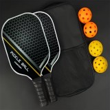 Set de raquettes de pickleball avec 4 balles l&eacute;ger r&eacute;sistant id&eacute;al d&eacute;butants &agrave; experts - Noir