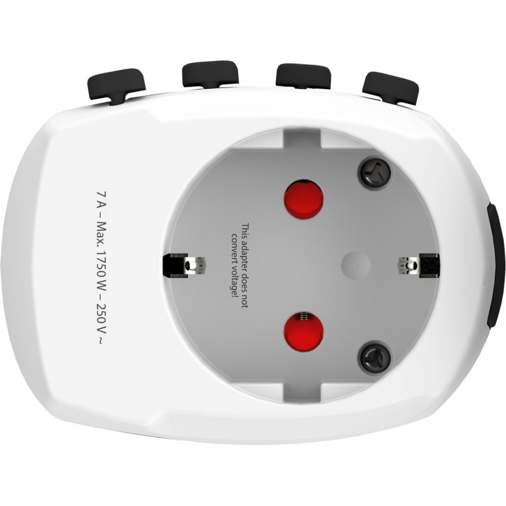 Skross World Adapter PRO Universal Reiseadapter weltweit für 2- und 3-polige Stecker - Weiss