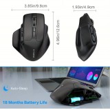 Souris de gaming sans fil E-YOOSO X-31 ergonomique 5 DPI avec adaptateur USB-A - Noir