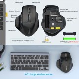 Souris de gaming sans fil E-YOOSO X-31 ergonomique 5 DPI avec adaptateur USB-A - Noir
