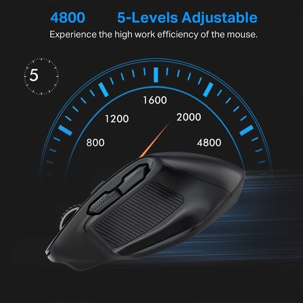 Souris de gaming sans fil E-YOOSO X-31 ergonomique 5 DPI avec adaptateur USB-A - Noir