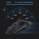 Souris de gaming sans fil E-YOOSO X-31 ergonomique 5 DPI avec adaptateur USB-A - Noir